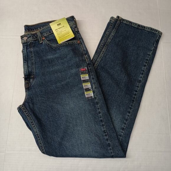 Levi's 505 Regular Jeans Men's 36x34 Blue Stretch Straight Leg Cotton